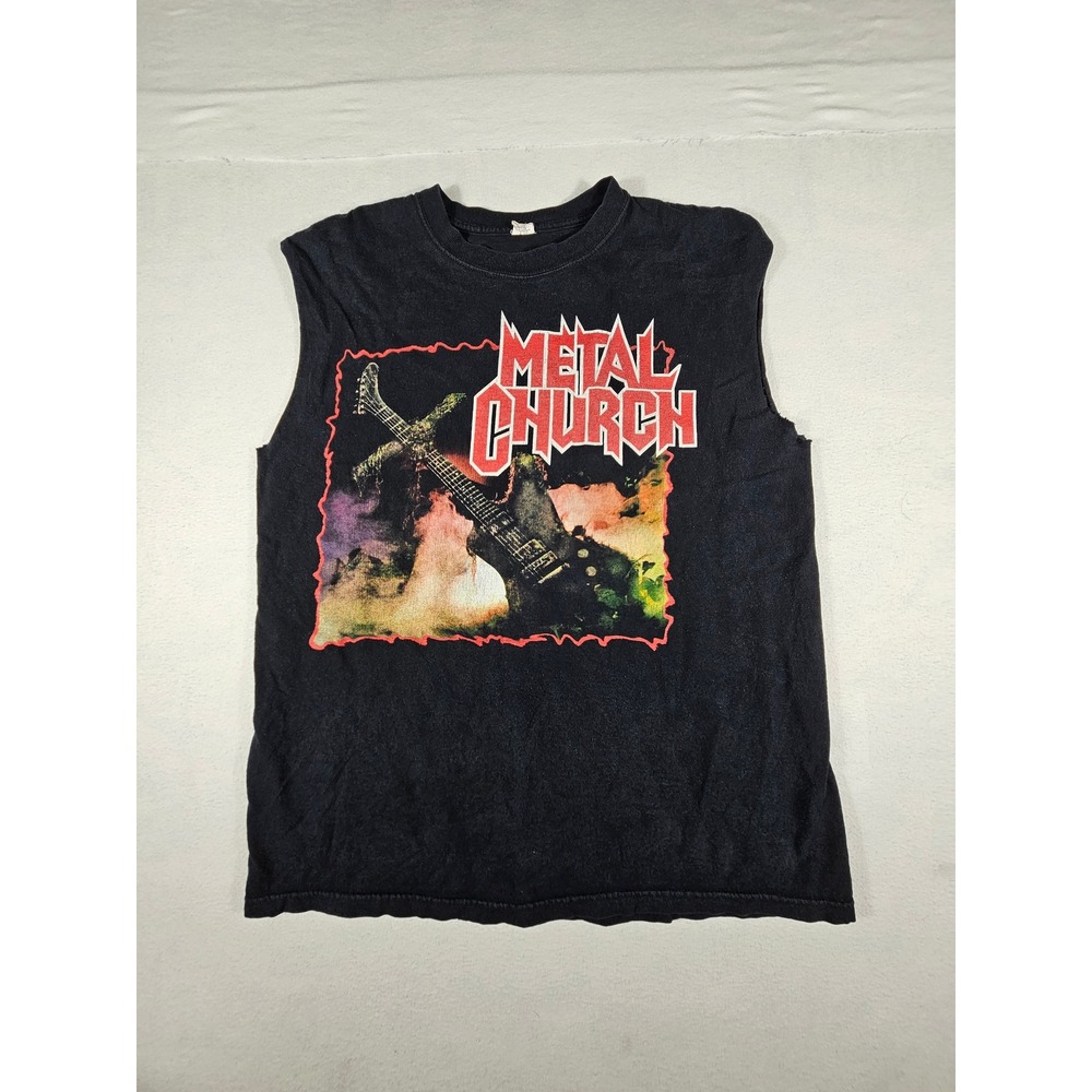 Vintage Metal Church Band Shirt Sleeveless Muscle Tank Black Anvil XL Graphic